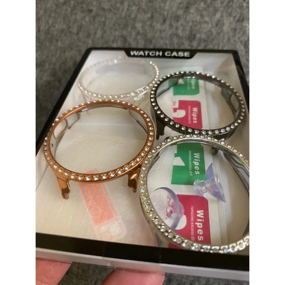 4 Pack Bling Rhinestone Case for Galaxy Watch 5/4 40mm Silver Rose Gold Black‎